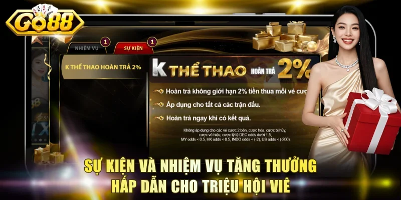 Sự kiện và nhiệm vụ tặng thưởng hấp dẫn cho triệu hội viên